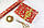 Новорічний пакувальний папір "Крафт із червоним принтом малюнки" 70х100, фото 2