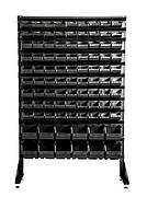 Стелаж для метизів з чорними ящиками