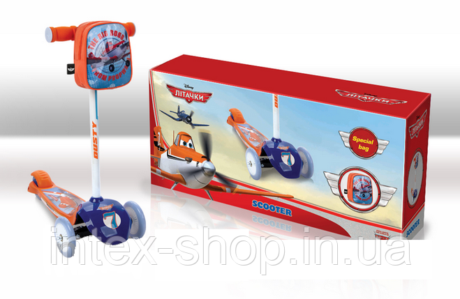 Самокат SD0111 Disney Planes.залізо,3 колеса PVC,амортизатор, фото 2