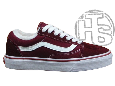 Жіночі кеди Vans Old Skool Red White (мех) 11069, фото 1