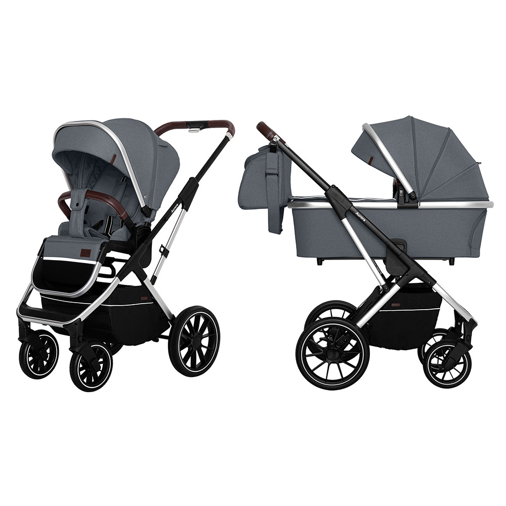 Коляска універсальна 2 в 1 Carello Aurora CRL-6505 Iron Grey сумка для мами +дощовик