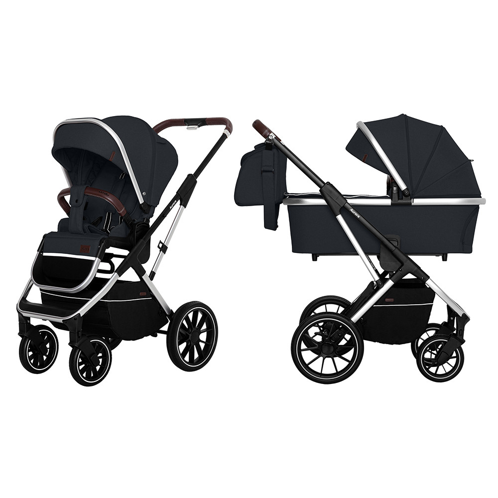 Коляска універсальна 2 в 1 Carello Aurora CRL-6505 Space Black сумка для мами +дощовик