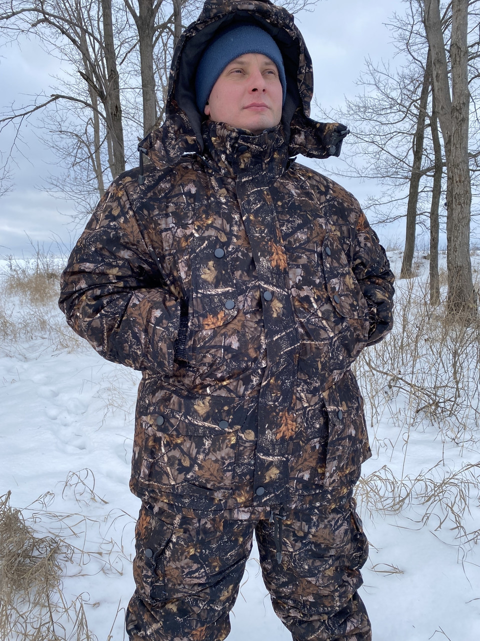 Зимовий костюм Темний ліс алова посилена .-30 ,комфортний і теплий ,для риболовлі та полювання, фото 1