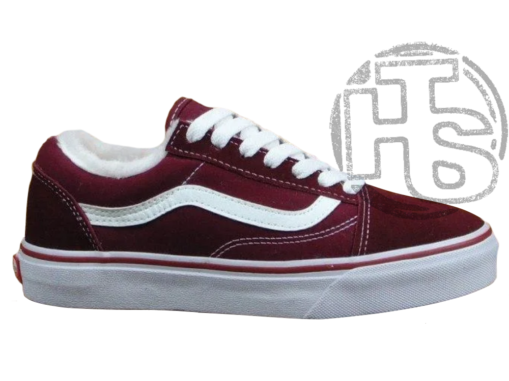 Жіночі кеди Vans Old Skool Red White (хутро) 11069