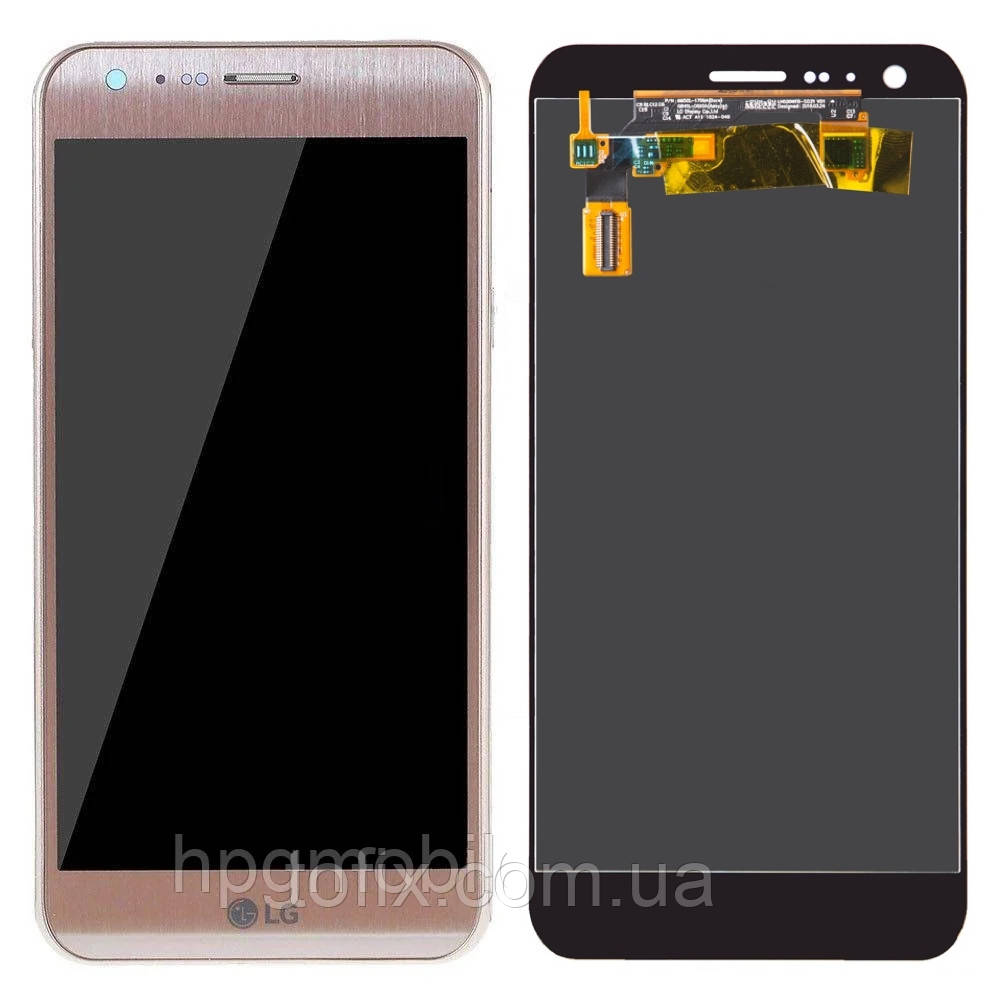 Дисплей для LG X Cam K580, модуль в зборі (екран і сенсор), з рамкою, оригінал Золотистий