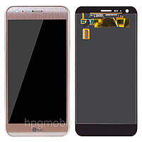 Дисплей для LG X Cam K580, модуль в зборі (екран і сенсор), з рамкою, оригінал Золотистий