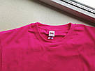 Малинова чоловіча футболка класична Fruit of the loom Valueweight фуксія однотонна базова рожева, фото 5