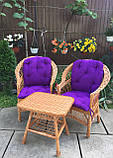 2 крісла "Обічні" з фіолетовими подушками та столик квадратний "Обічний", фото 4