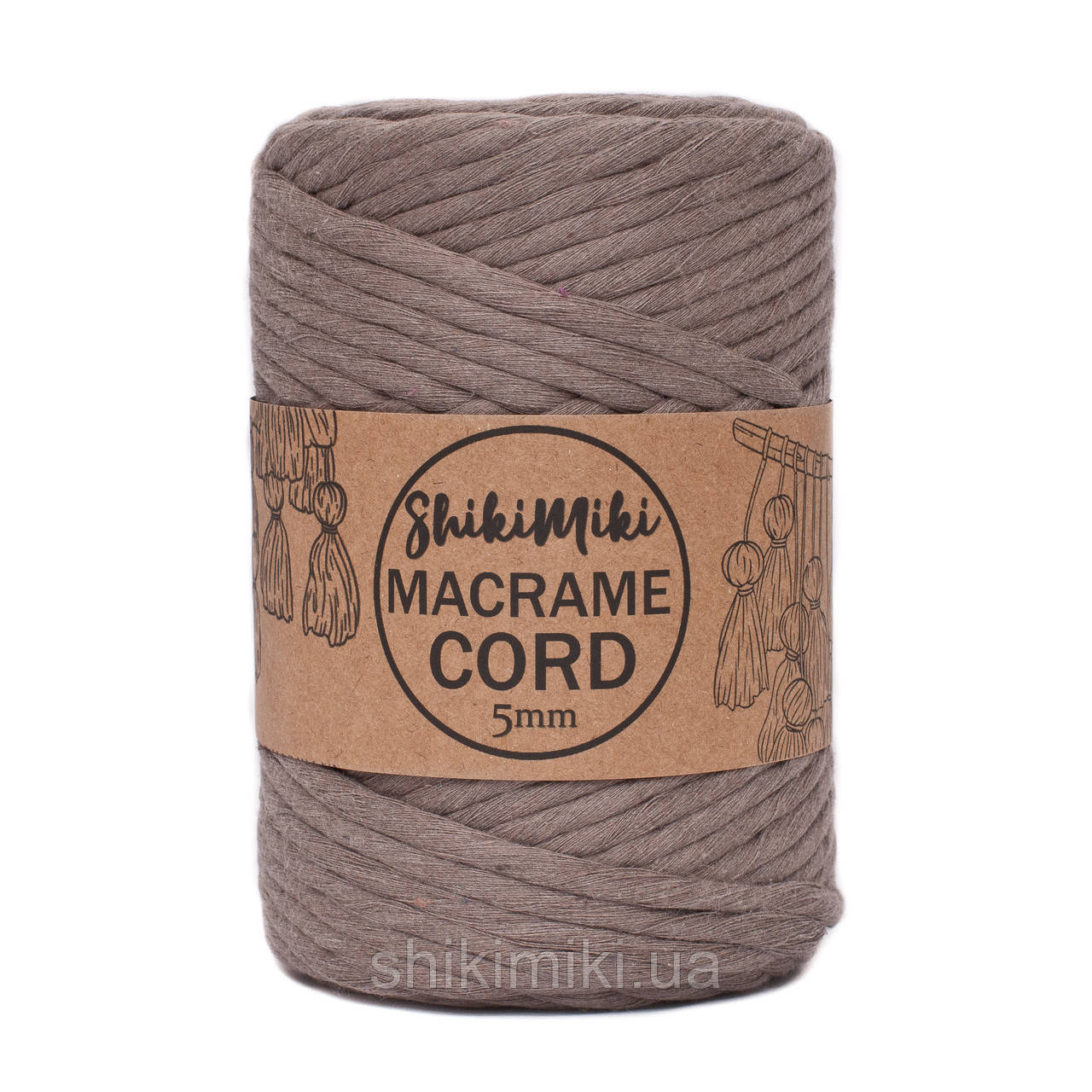 Еко шнур Macrame Cord 5 mm, колір Мокко