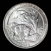 Монета США 1/4 доллара 2010 г. Национальный парк Йеллоустоун