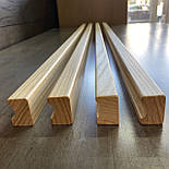 Меблева ручка довга наклдана з дерева ( Фігурна з однієї сторони ) ЯСЕН, фото 4