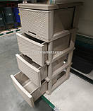 Комод плетінка на 4 ящики ротанг кремовий, фото 4