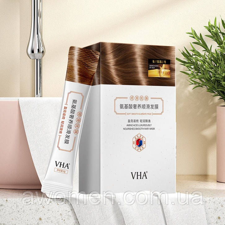 Уценка! Шовковиста маска для волосся VHA Amino Acid Hair Mask 8 g (паковання 14 штук) м'ята коробка!