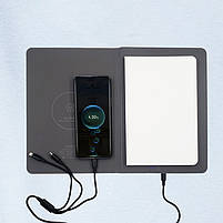 Ультратонкий Блокнот power bank з бездротовою зарядкою Lightweight  Notebook., фото 2