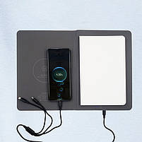 Ультратонкий Блокнот power bank з бездротовою зарядкою Lightweight Notebook., фото 3