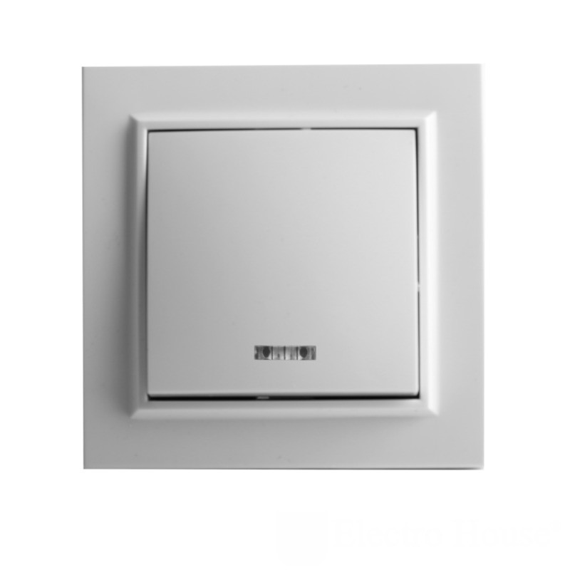 Вимикач з підсвіткою Білий, фото 1