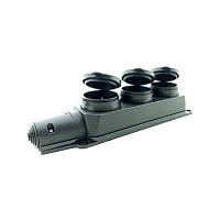 Колодка із заземленням і кришкою на 3 гнізда Каучук, фото 3