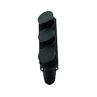 Колодка із заземленням і кришкою на 3 гнізда Каучук, фото 4