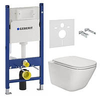 Комплект: GAP Rimless унітаз підвісний з сидінням Slim з мікроліфтом + GEBERIT DUOFIX інсталяція