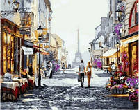 Картина за номерами VP777 40х50см "Літній вечір у Парижі" Babylon