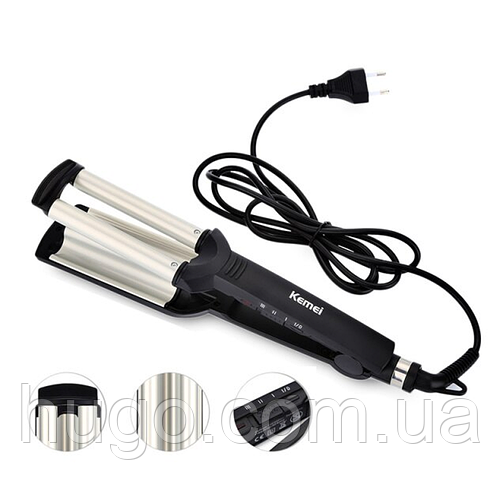 Профессиональная тройная плойка для волос Kemei JFQ-KM-2022 / Приборы ...