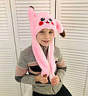 Шапка Пікачу з вухами, що світяться, рожеві, розмір 52-56, фото 2