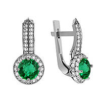 Золоті сережки з смарагдами та діамантами 0,46 каратів