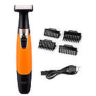 Бритва тример з 4-ма насадками KM 1910 / Електробритва професійна / Бездротовий тример чоловічий, фото 4