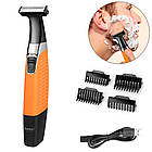 Бритва тример з 4-ма насадками KM 1910 / Електробритва професійна / Бездротовий тример чоловічий, фото 3