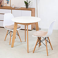 Комплект кухонной мебели Onto Густаво 75 круглый стол + 2 стула белый