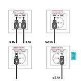 USB-Рожетка 16A, 250V / Два USB-порти / Заземлення, white, фото 5