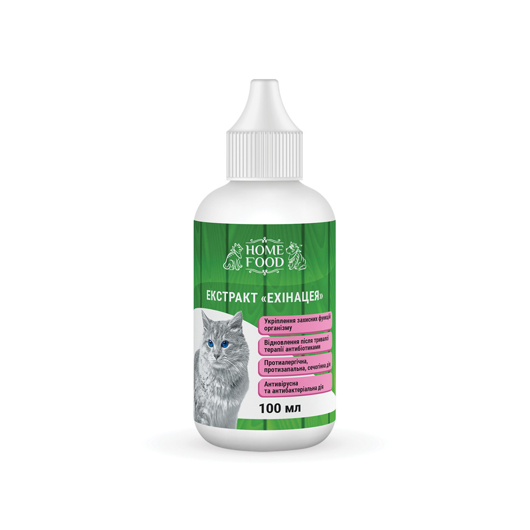 Вітаміни для котів Екстракт «Ехінацея» 100 мл HOME FOOD Протиалергічну, протизапальну