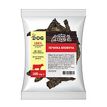 Ласощі для собак Печінка яловича 100 г HOME For DOG FOOD Можна давати цуценятам в період зміни зубів
