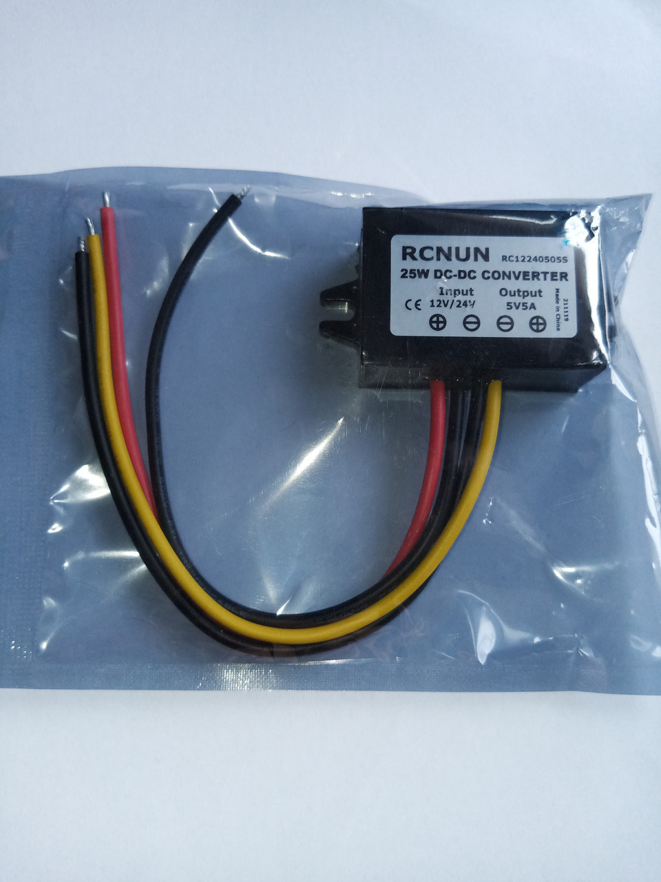 Перетворювач напруги 12/24В в 5В 5А 25Вт RCNUN RC12240505S ступінь захисту IP68
