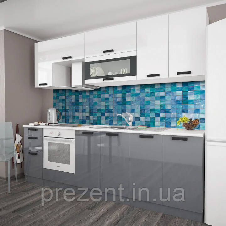 ПЭТ-панель на кухню, Мраморная плитка, с двухсторонним скотчем 62 х 205 ...
