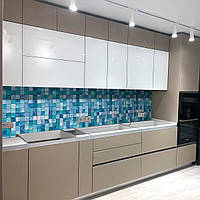 ПЭТ-панель на кухню, Мраморная плитка, с двухсторонним скотчем 68 х 305 см, 2 мм