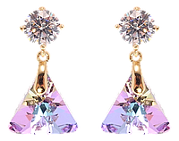 Серьги Xuping Позолота 18K с кристаллами Swarovski пусеты "Подвески с кристаллом Paradise Shine"