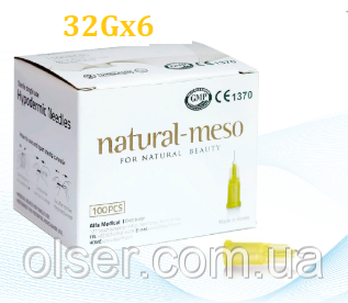 Голки для мезотерапії Natural-Meso 32G x 6 mm