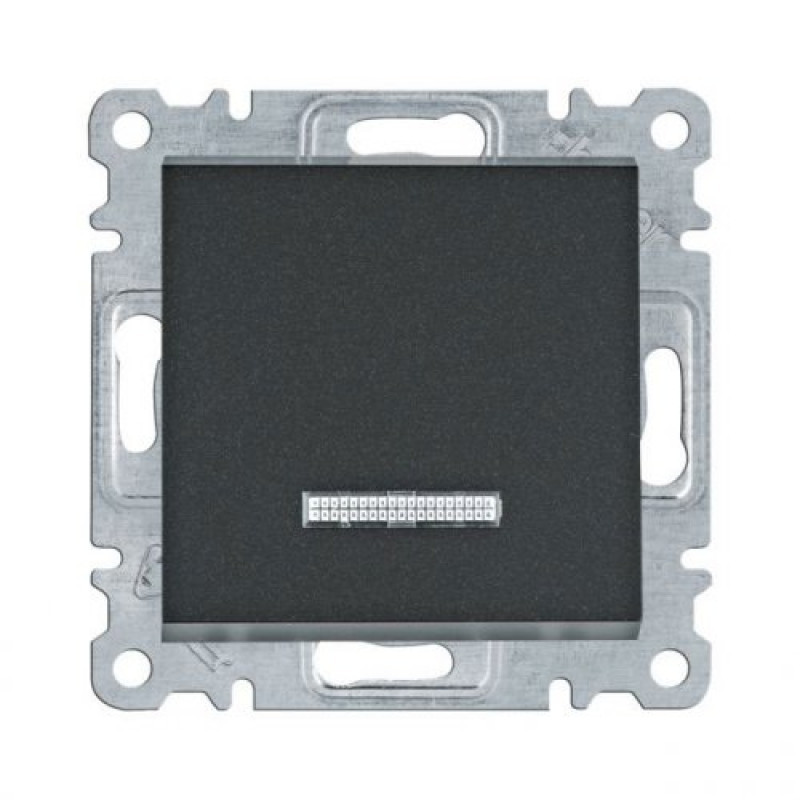 Вимикач прохідний з підсвічуванням чорний Lumina-2 Hager WL0223