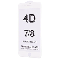 Защитное стекло для смартфона Glass Screen Protector for iPhone 7/8 Plus, 4D, White