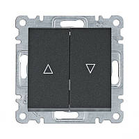 Вимикач для жалюзі чорний Lumina-2 Hager WL0323