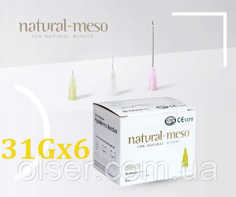 Голки для мезотерапії Natural-Meso 31G x 6 mm