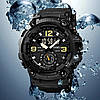 Чоловічий спортивний наручний годинник Skmei 1637 водонепроникні (Чорні), фото 6