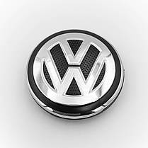 Ковпачки (заглушки) в литі диски VW (Фольксваген) 56 мм Хром лого, Чорні ( 6C0601171), фото 3