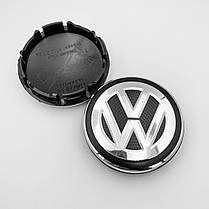 Ковпачки (заглушки) в литі диски VW (Фольксваген) 56 мм Хром лого, Чорні ( 6C0601171), фото 4