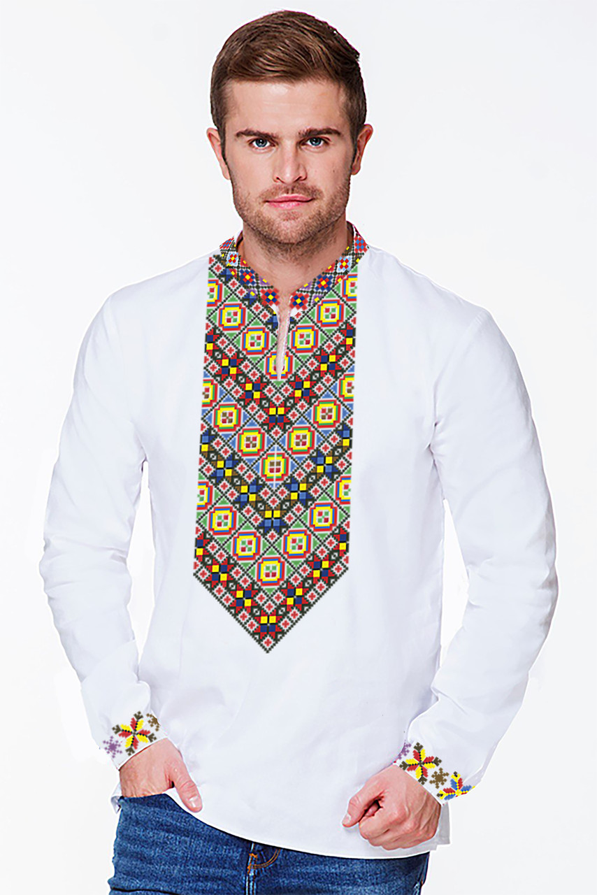 Заготовка для чоловічої вишиванки № 307-СЧ, фото 1