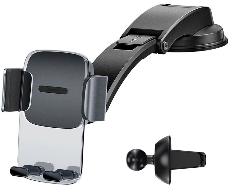 Автомобільний тримач Baseus 2в1 Easy Control Pro Clamp Pyste Type + Air Outlet Set Black