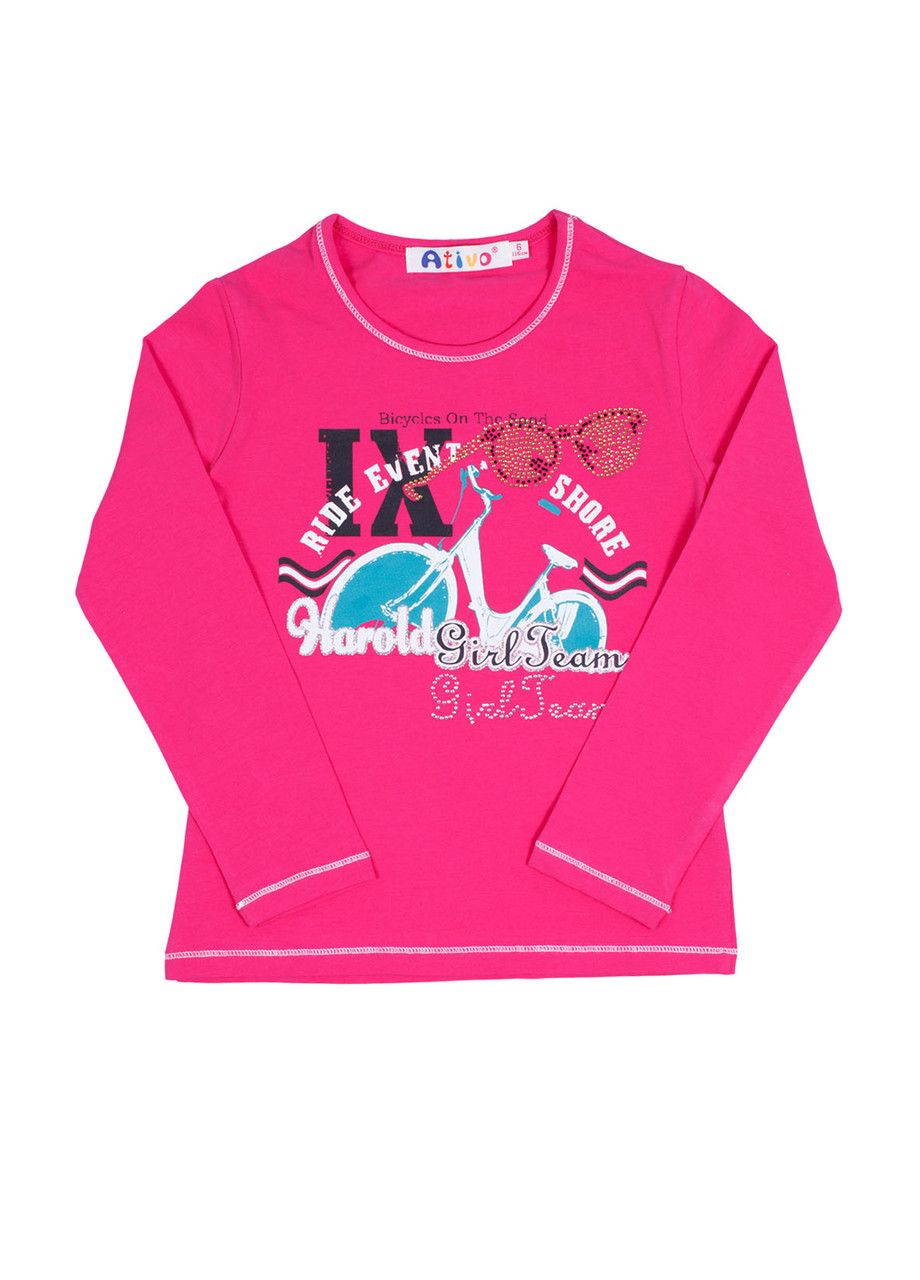 Реглан дівчинці з малюнком малиновий