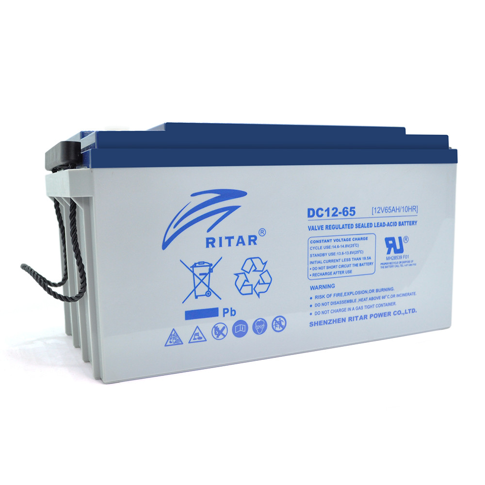 Акумуляторна батарея AGM RITAR DC12-65, Gray Case, 12V 65Ah ( 350 х 167 х 182 ) глибокого розряду