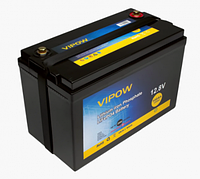 Литий-железо-фосфатная аккумуляторная батарея Vipow LiFePO4 12,8V 100Ah со встроенной ВМS платой 80A 14 кг